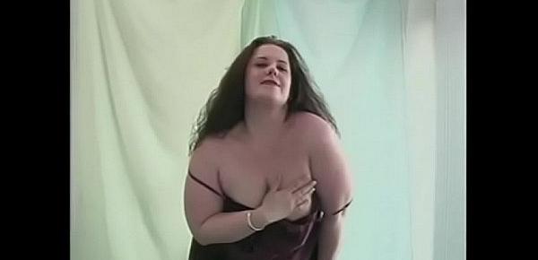  Chubby shawty is undressing for tearing up her twat with a fingers